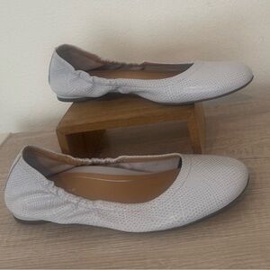 Vionic ALEXA Baby Blue Lizard Leather Slip-On Ballet Flats Comfort Size 8